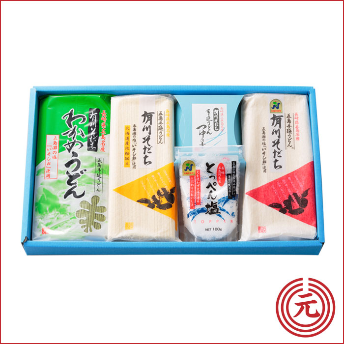 福袋 大丸 五島手延うどん「有川そだち」・3品6束セット |天然塩「とっ うどん