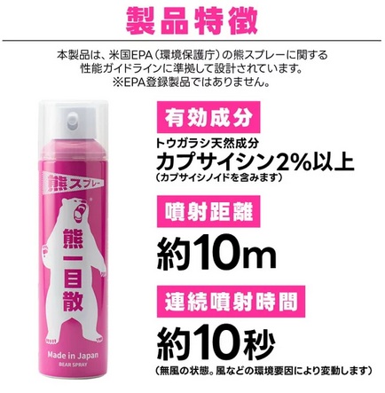熊一目散 　ホルダー付 熊撃退スプレーの画像