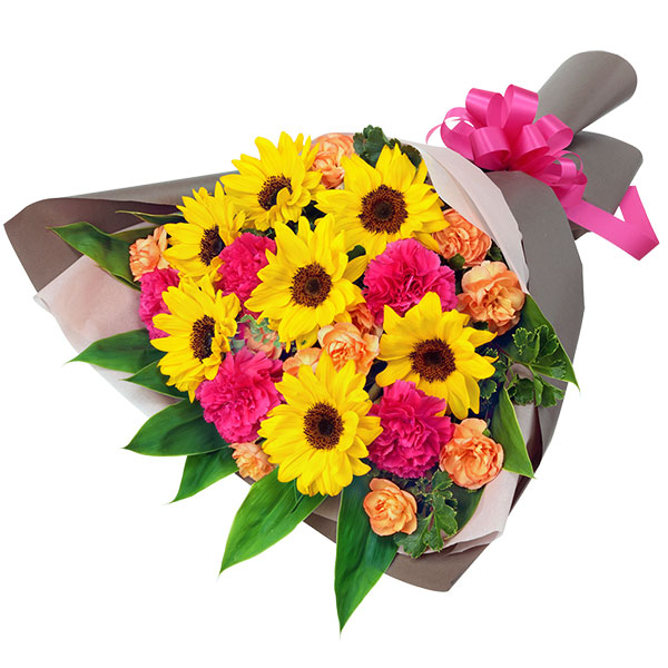 ヒマワリとカーネーションの花束　512569の画像