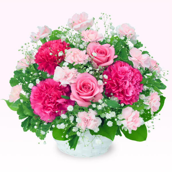 お祝いアレンジ 525069　ピンク系(濃・淡)デザイナーお任せアレンジの画像
