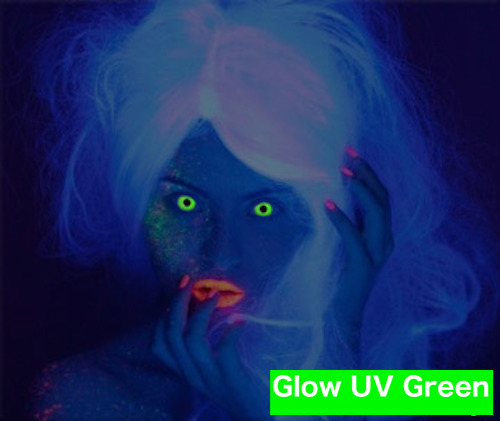 Glow UV Green Mini Sclera 17mm ミニ全眼 2枚1組画像