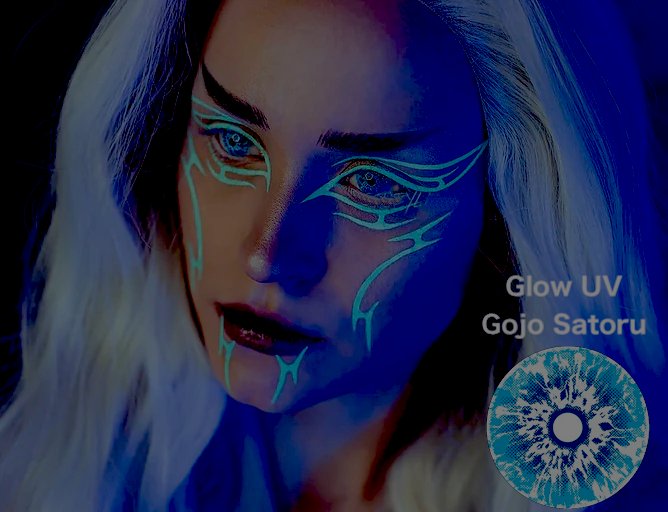 Glow UV Gojo Satoru 呪術廻戦 五條悟 カラコン 2枚セット画像