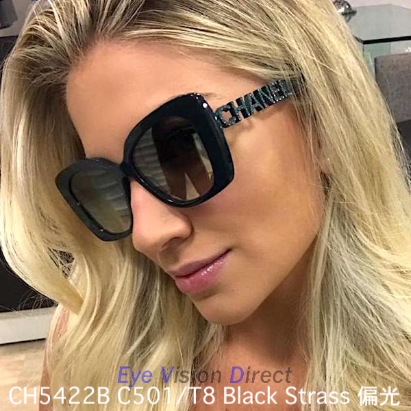 シャネル サングラス CH5422B C501/T8 Black Strass 偏光の画像