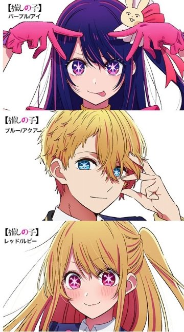 推しの子 カラコン 星野アイ アクア ルビー 3色の画像