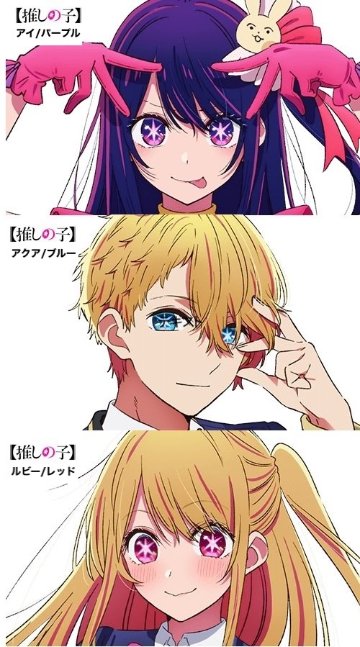 推しの子 カラコン 星野アイ アクア ルビー 3色の画像