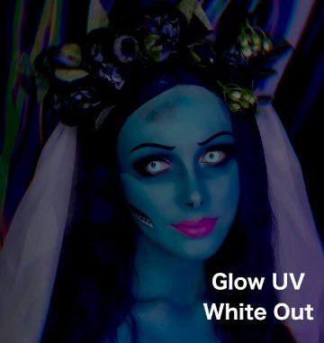 Glow UV White Out Mini Sclera 17mm ホワイトアウト ミニ全眼 2枚1組画像