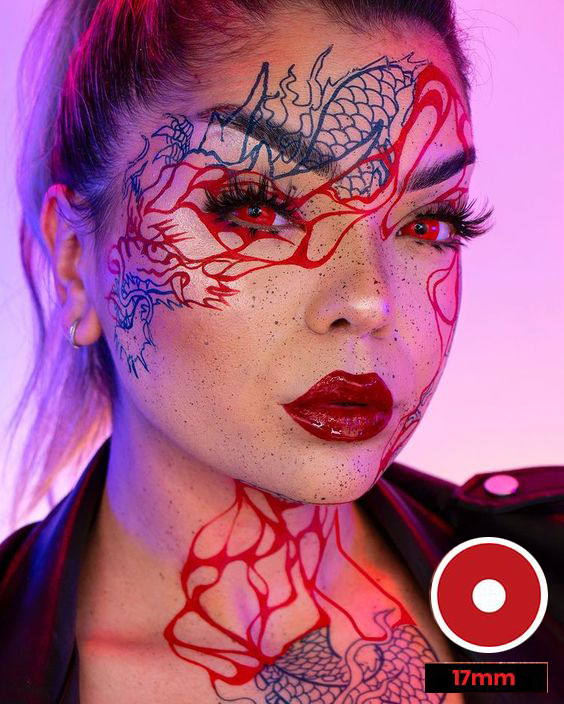 Akuma Red Mini Sclera 17mm 惡魔レッド ミニ全眼 2枚1組の画像