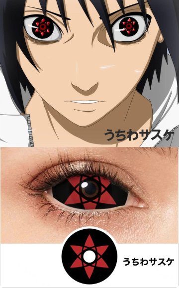 Sharingan Sclera 22mm 忍者ナルト 写輪眼 全眼 1瓶枚入の画像