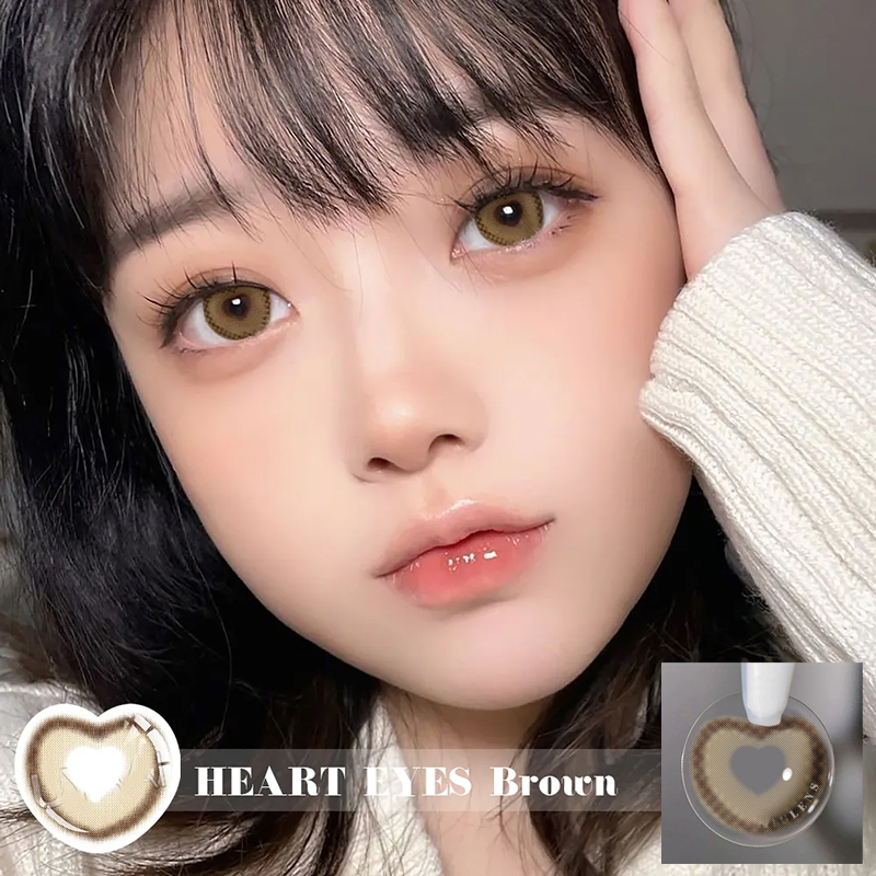 Heart Eye ハートアイ ブルー/ブラウン/ピンク 4色 2枚セット画像
