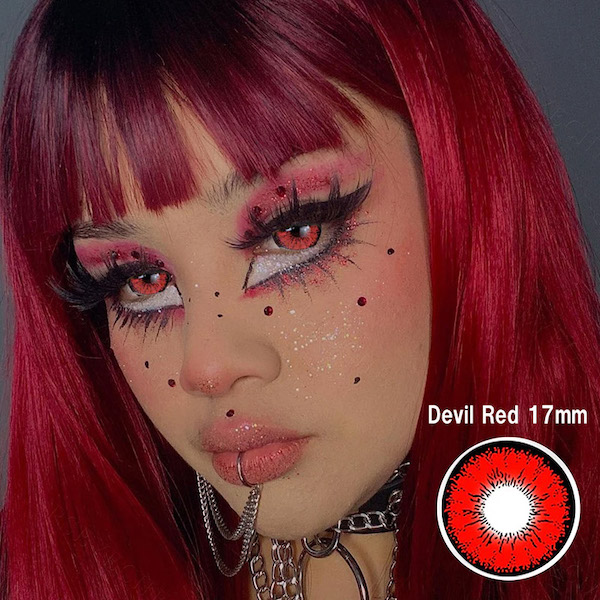Devil Red Mini Sclera 17mm デビルレッド ミニ全眼 2枚1組の画像