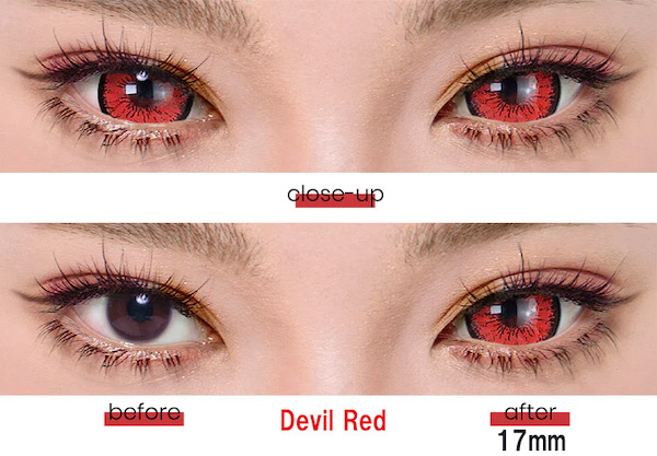 Devil Red Mini Sclera 17mm デビルレッド ミニ全眼 2枚1組の画像