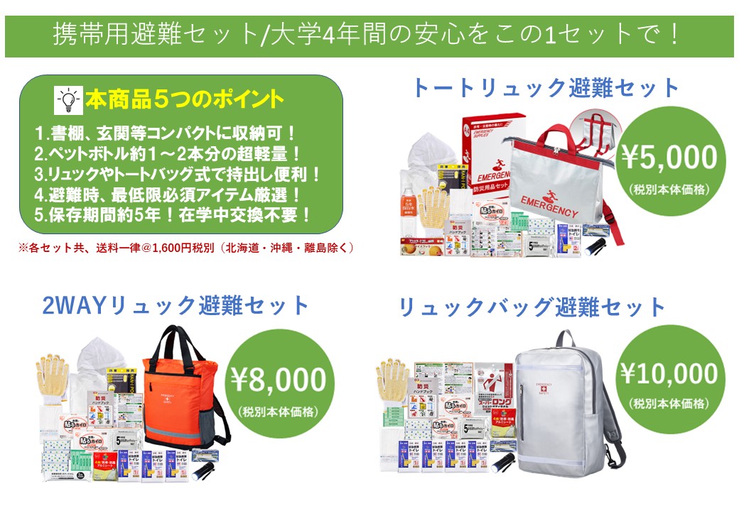 携帯用避難セットの画像