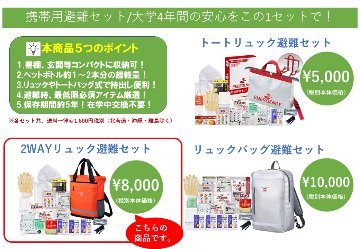 2WAYリュック避難セットの画像