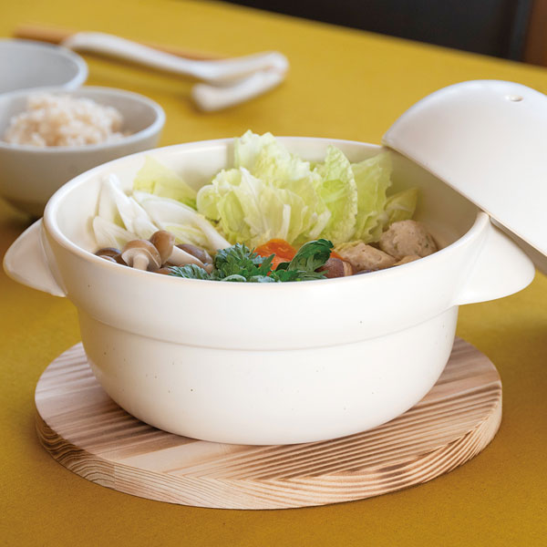 遠赤外線 鉛不使用 森修焼 味鍋 1200ml 2合炊き ガス直火用の画像
