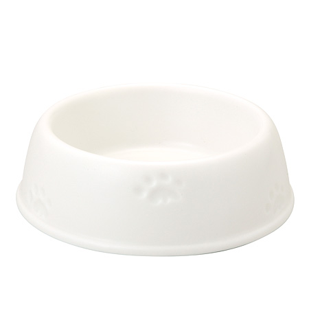 【在庫限り】遠赤外線 鉛不使用 森修焼 ペット用 フードボール白の画像