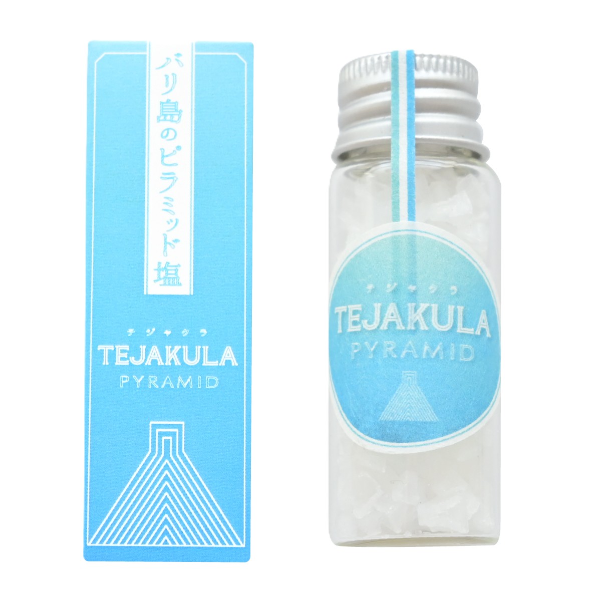 バリ伝統製法の美味しい天日塩 TEJAKURA ピラミッド＆詰替え用キューブの画像