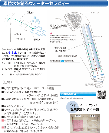 発酵する水 素粒水 浄水シャワー ウォーターセラピィーの画像