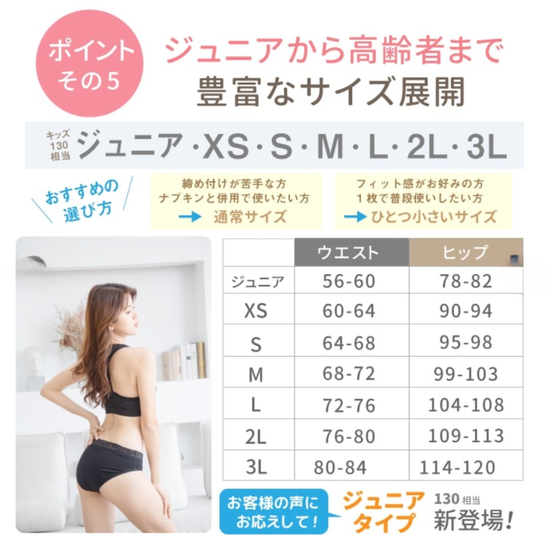 【LAQREE 吸水ショーツ　レースタイプ】 の画像