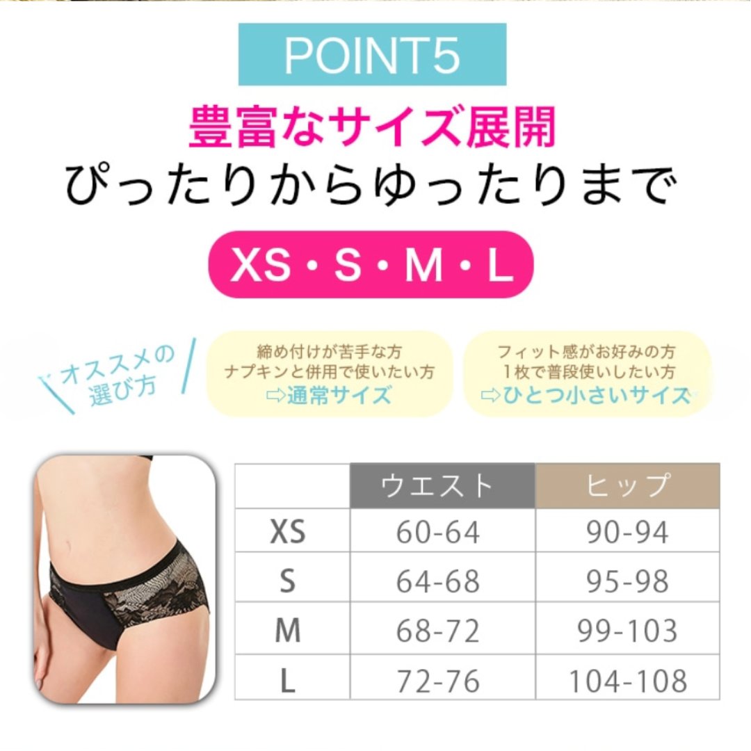 【LAQREE 吸水ショーツ】　ふんどしレースの画像