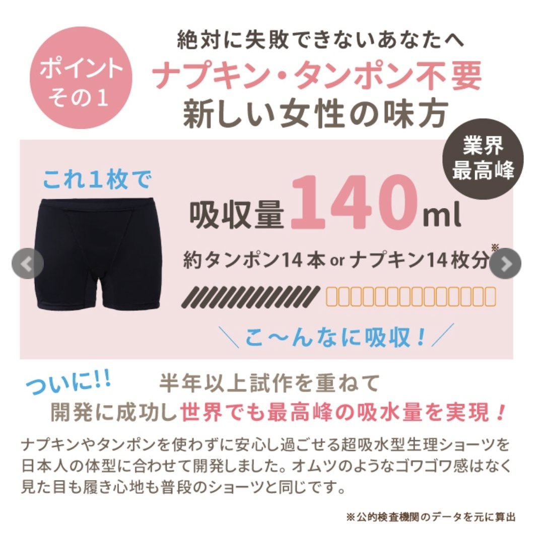 【LAQREE 吸水ショーツ】　ボクサータイプの画像