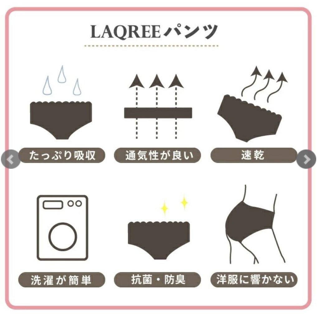 【LAQREE 吸水ショーツ】　ボクサータイプの画像