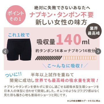 【LAQREE 吸水ショーツ】　ボクサータイプの画像