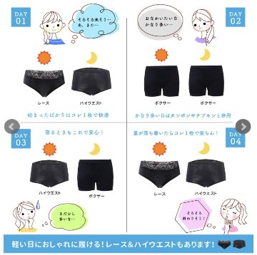【LAQREE 吸水ショーツ】　ボクサータイプの画像