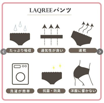 【LAQREE 吸水ショーツ】　ボクサータイプの画像