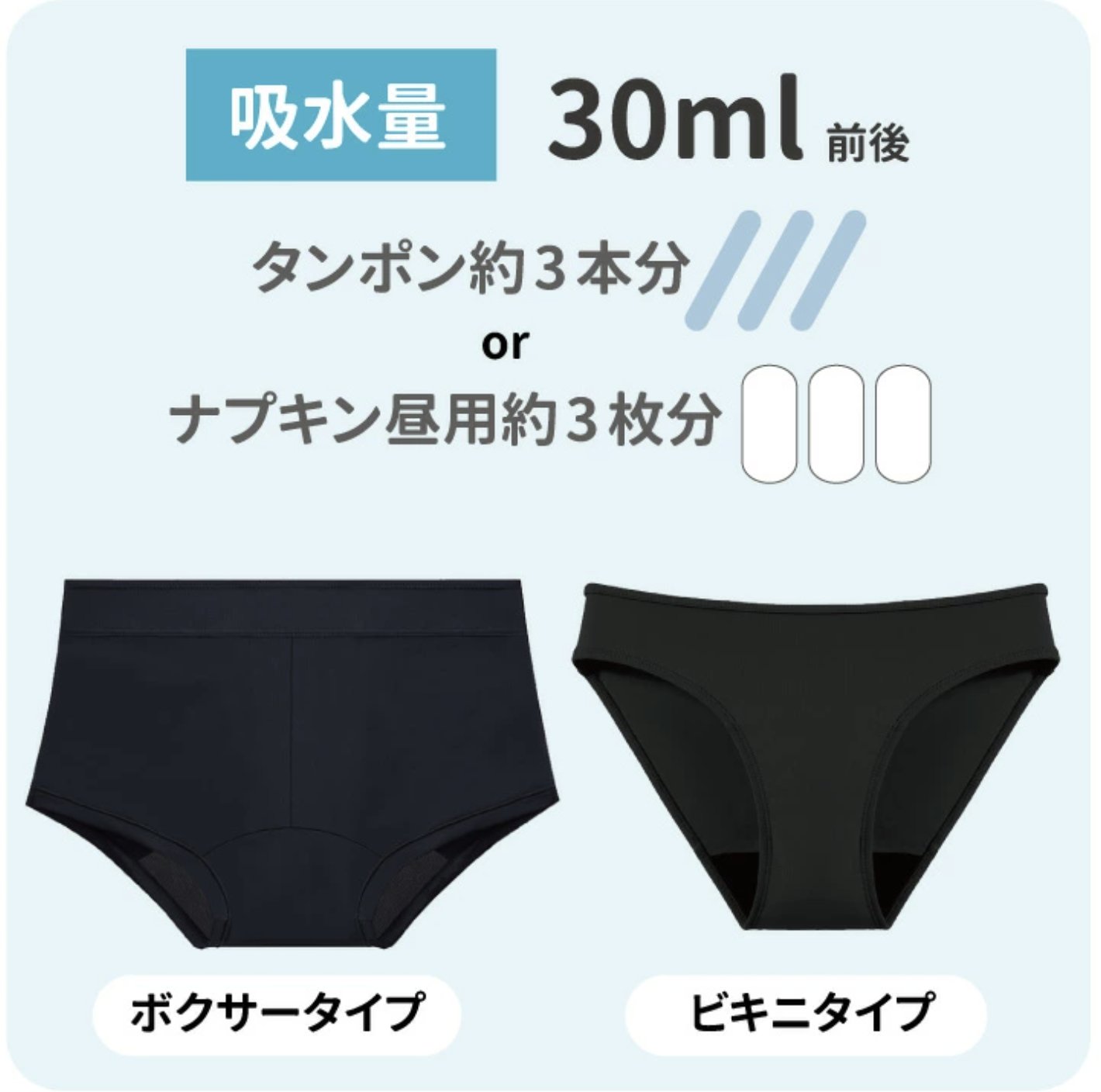 【LAQREE 吸水ショーツ】　水着用の画像