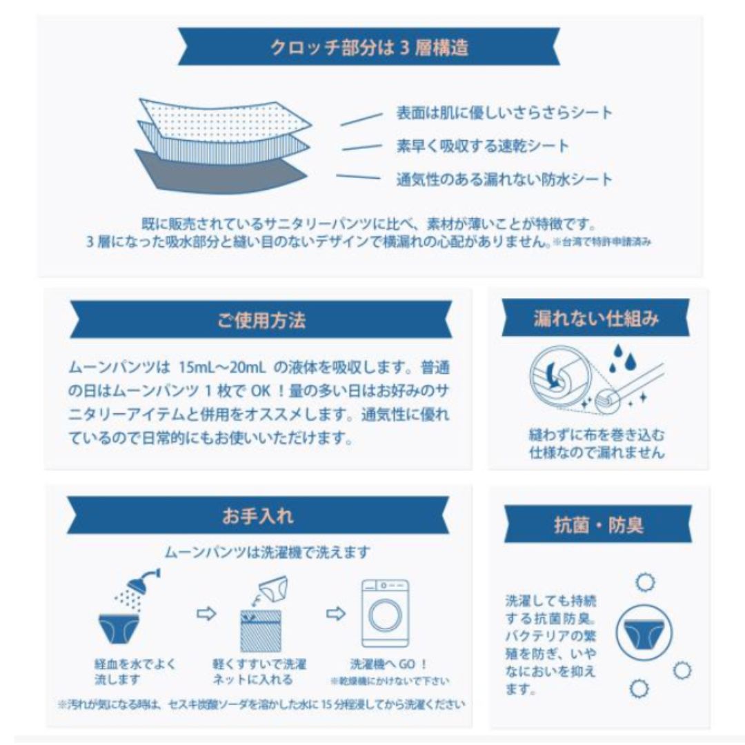 ムーンパンツ デイタイム ブラックレース 紫クロッチの画像