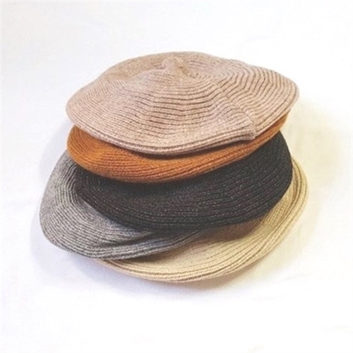 【即納】MISO シンプルリブニットデザインベレー帽画像