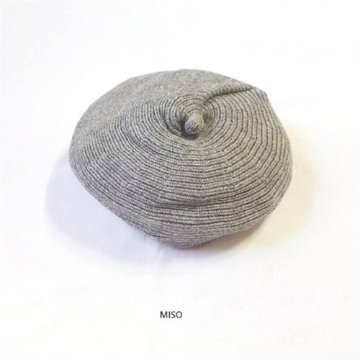 【即納】MISO シンプルリブニットデザインベレー帽画像