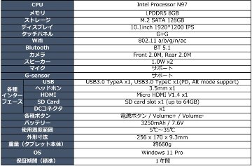 WINDOWS タブレットPCの画像