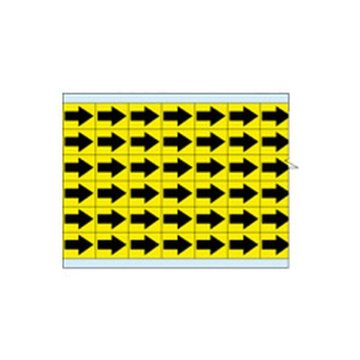 故障指示ラベル EIA-3025-YL(25CDS/BX) 　黄色地に黒矢印  (f493302)画像