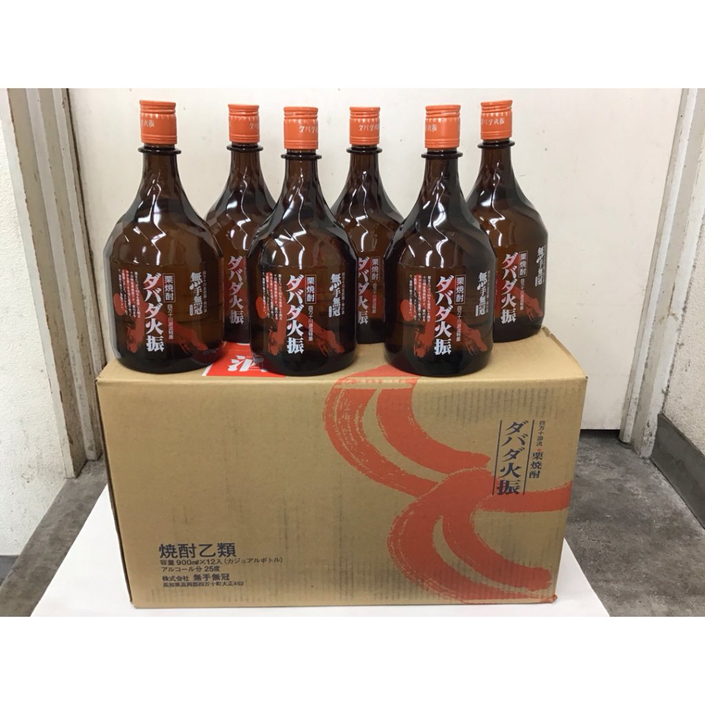 【無手無冠】★★ 栗焼酎　ダバダ火振 ★★　900ML 　１ケース（12本入）の画像