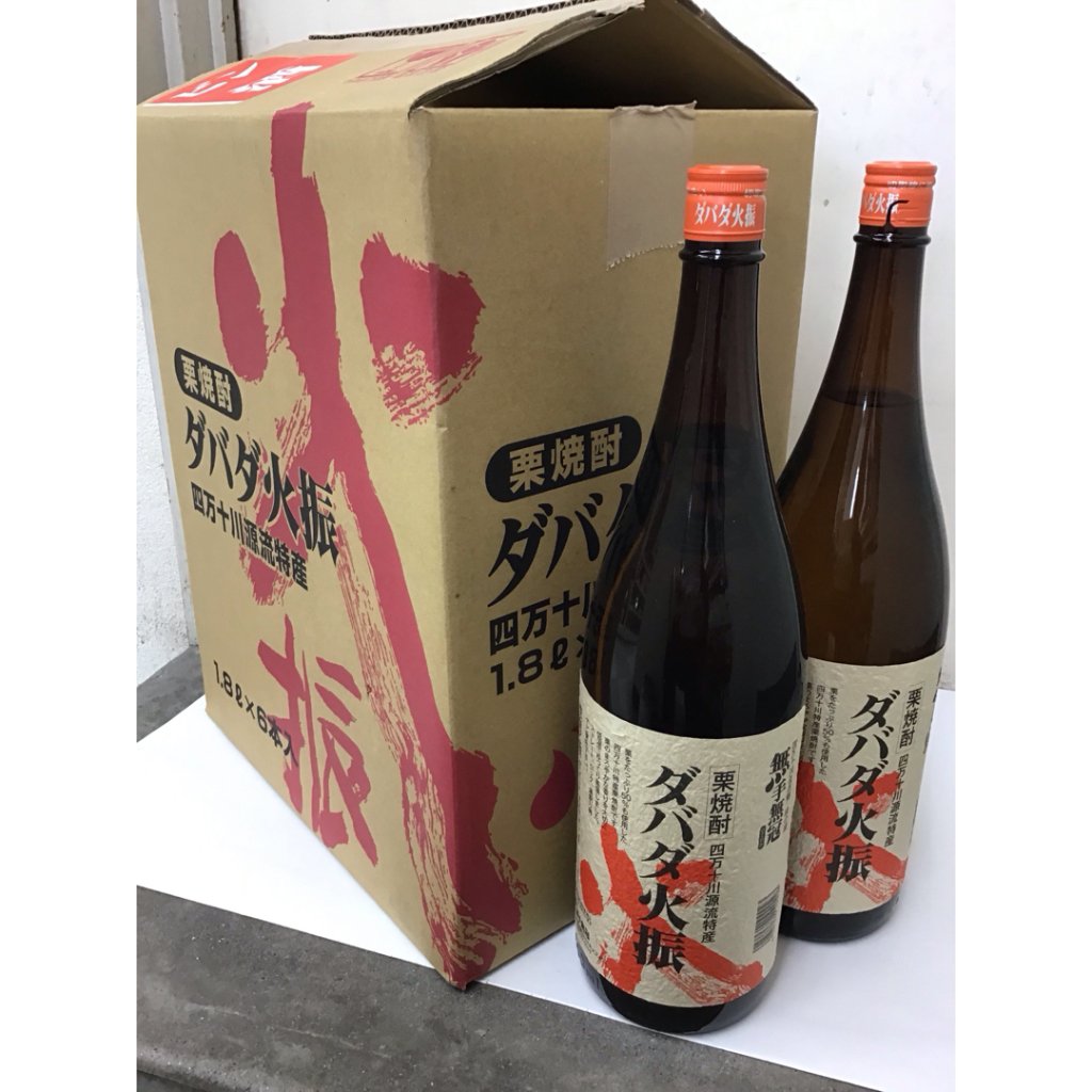 【無手無冠】★★ 栗焼酎　ダバダ火振 ★★　１．８L　１ケース（６本入）の画像