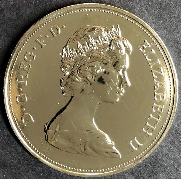 イギリス1972年5ポンド銀貨プルーフ 画像