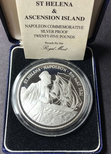 イギリス領セントヘレナ ナポレオン5オンス銀メダル画像
