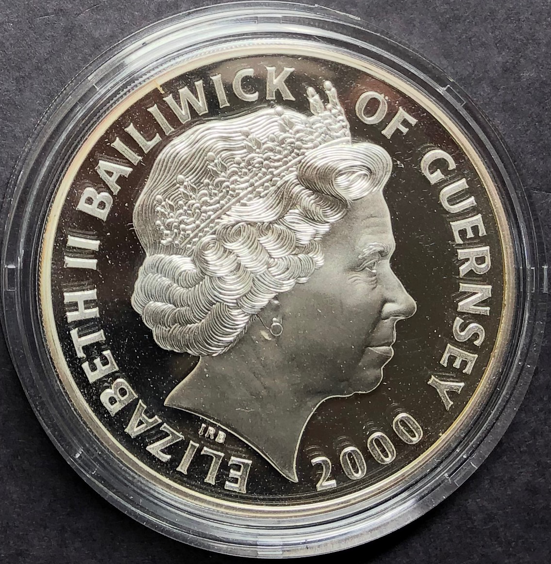 イギリス ガーンジー 2000年 10ポンド 王の世紀 5オンス銀貨画像