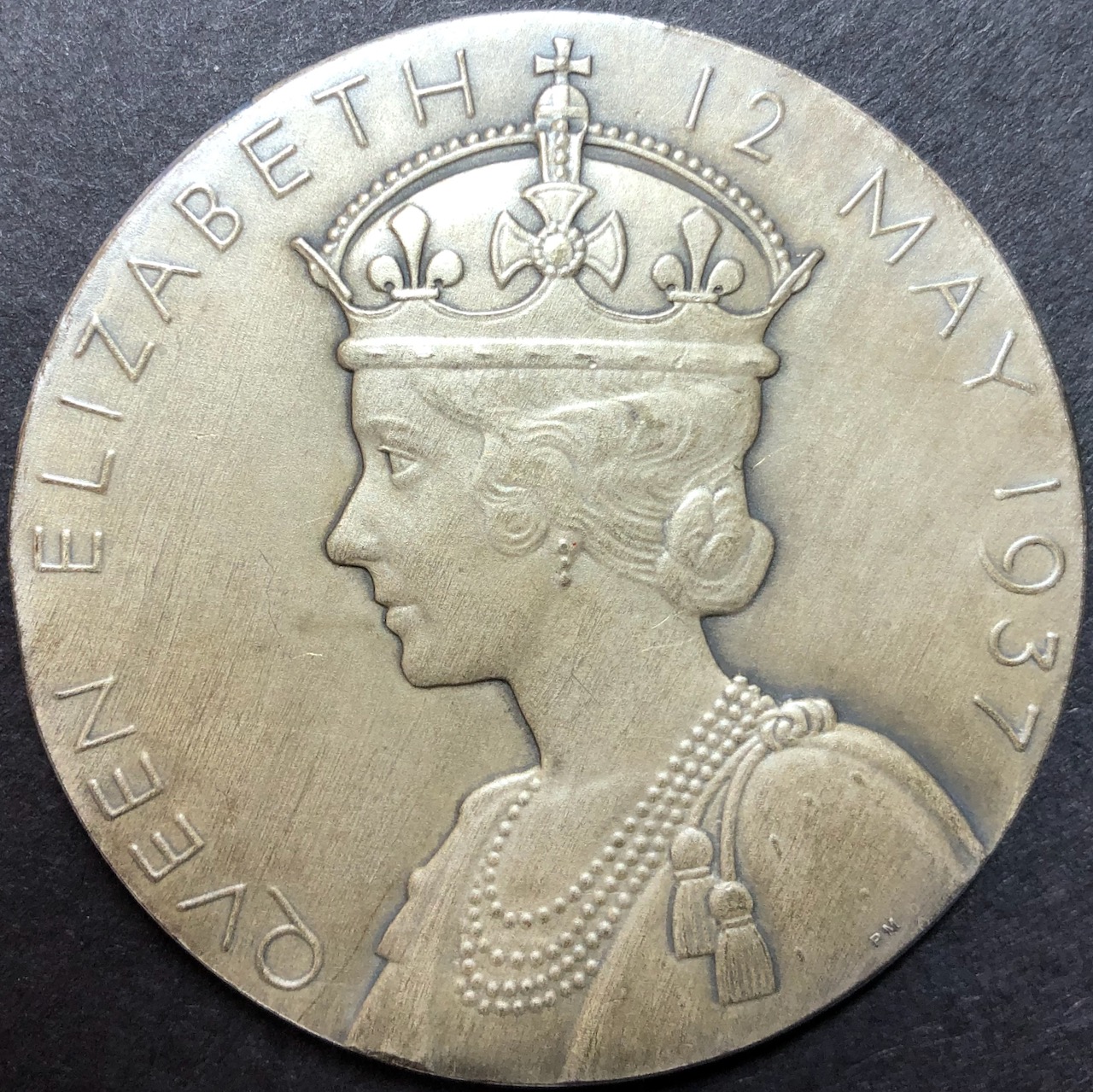 イギリス1937年ジョージ6世戴冠銀メダル画像
