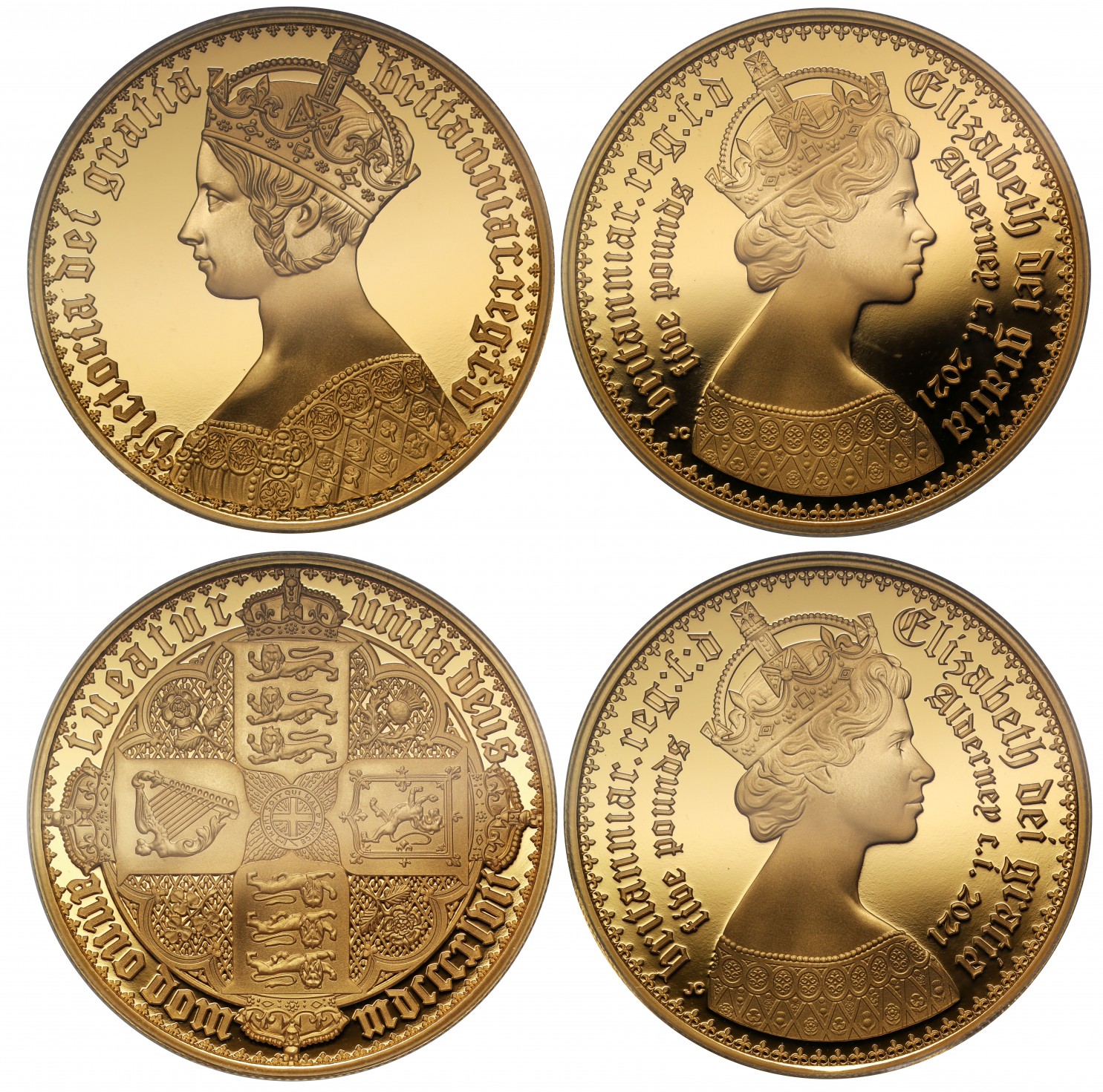 オルダニー 2021年ニューゴシッククラウン金貨2枚セットNGCPF70DCAM画像