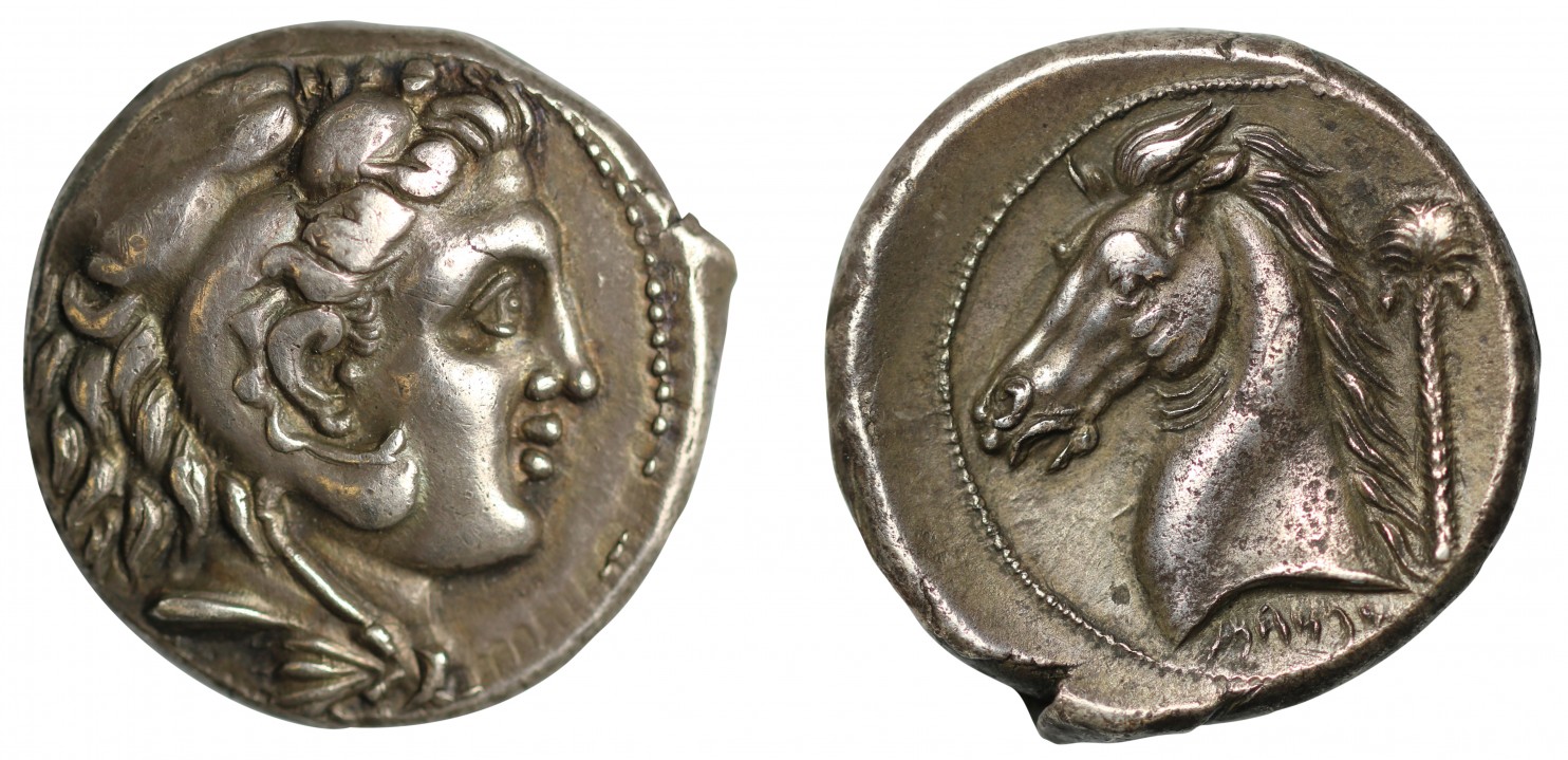 古代ギリシャ シシリー シクロプニクBC300年 テトラドラクマ銀貨画像
