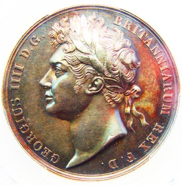 イギリス1821年ジョージ4世戴冠銀メダル PCGS SP64画像