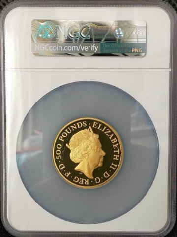 イギリス2021年クイーンズビースト コンプリター5オンス金貨 NGC PF70 UCAM ファストリリース画像