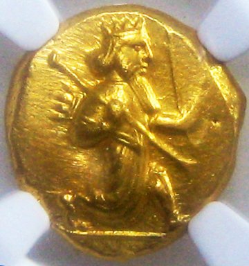 ペルシャアケメネス朝紀元前375-336年ダリック金貨MS 4/5 3/5 Fine Styleの画像