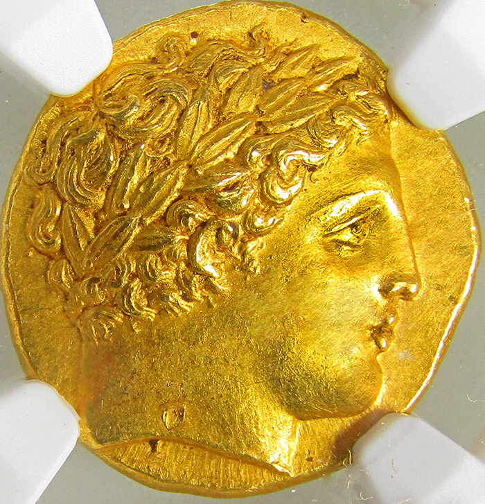 マケドニア紀元前359-336年スターテル金貨CHAU 5/5 3/5 FineStyleの画像