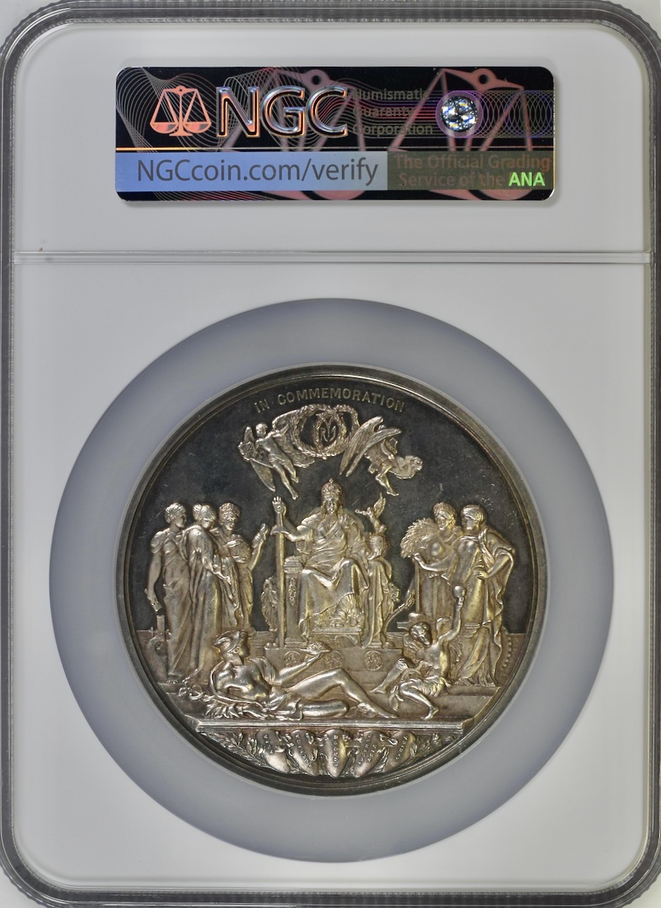 イギリス1887年ヴィクトリア戴冠50年 大型銀メダルNGC MS63画像
