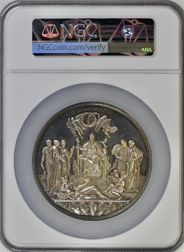 イギリス1887年ヴィクトリア戴冠50年 大型銀メダルNGC MS63画像