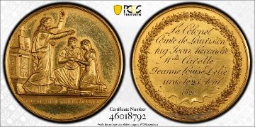 フランス1814-24年 クリスチャン マリッジメダルPCGS SP61画像