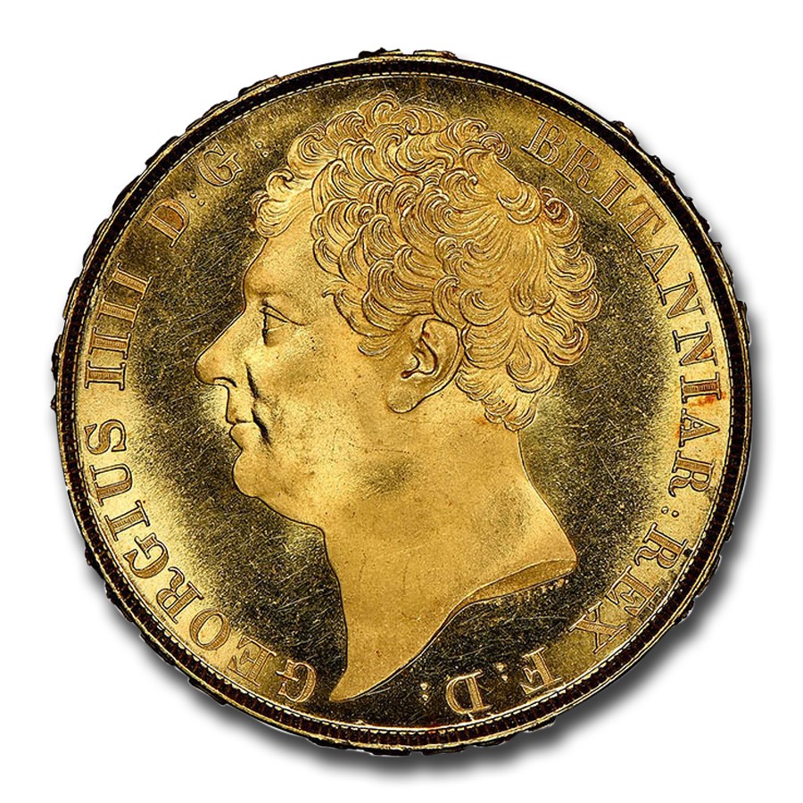 イギリス1823年ジョージ4世 2ポンド金貨 NGC MS66+画像